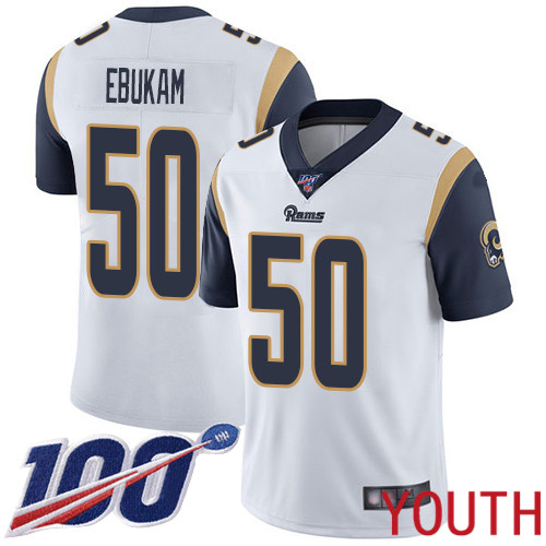Los Angeles Rams Limited White Youth Samson Ebukam Road Jersey NFL Football 50 100th Season Vapor Untouchable